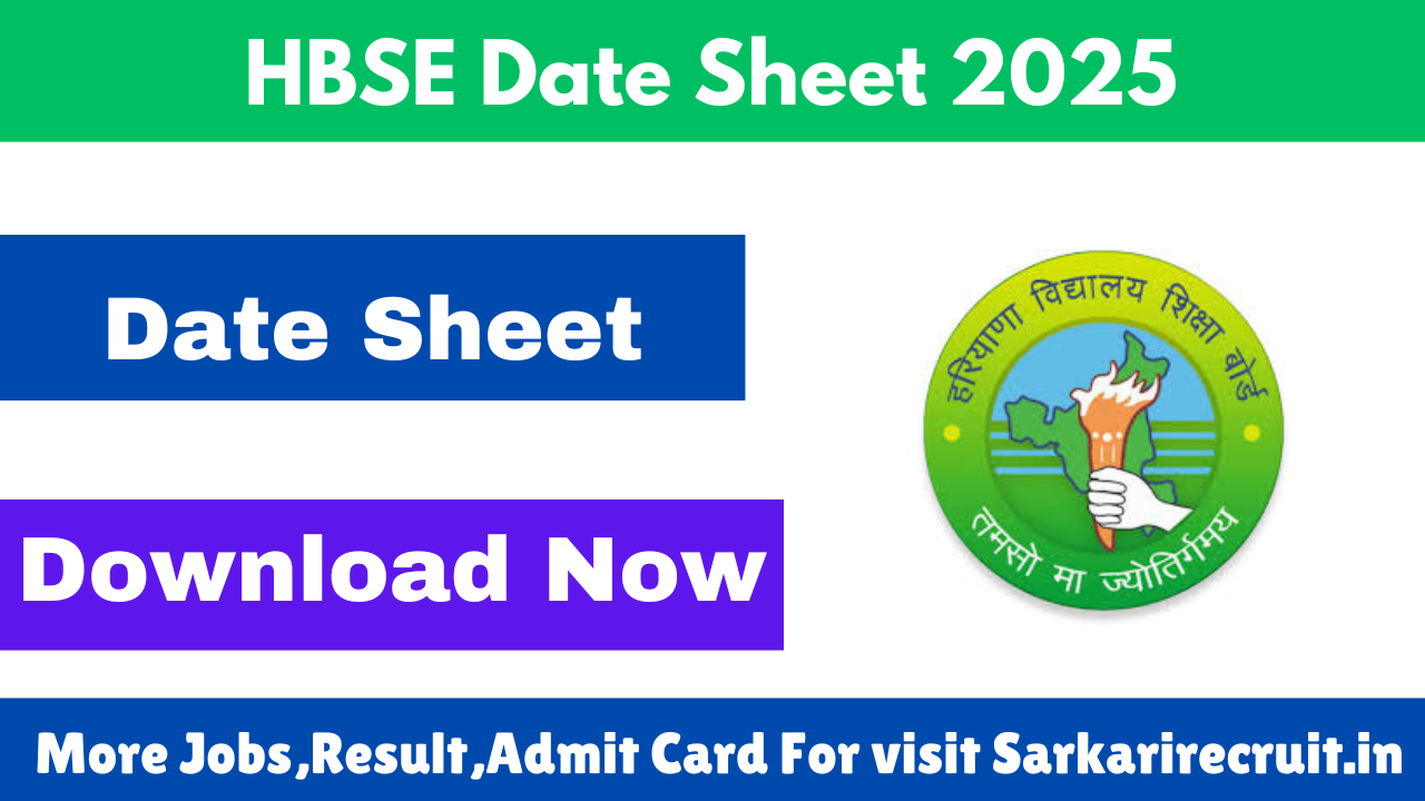 HBSE Date Sheet 2025